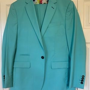 Mens dress suit. Aqua. Size M. Pants included.